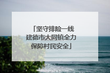 坚守排险一线 建德市大同镇全力保障村民安全