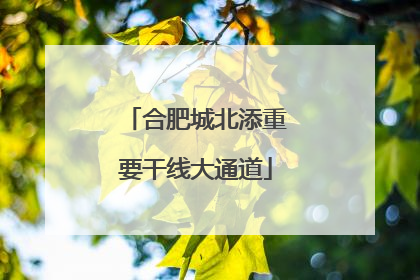 合肥城北添重要干线大通道