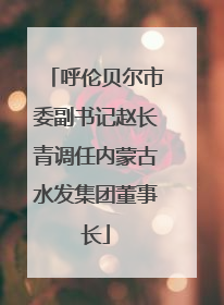 呼伦贝尔市委副书记赵长青调任内蒙古水发集团董事长