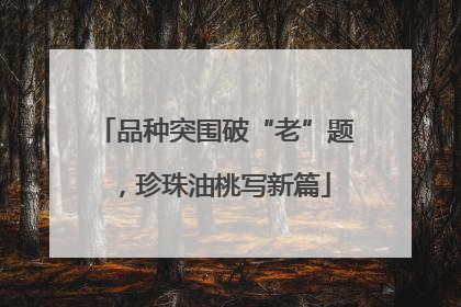 品种突围破“老”题，珍珠油桃写新篇