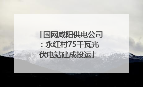 国网咸阳供电公司：永红村75千瓦光伏电站建成投运