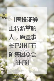国投证券正待新掌舵人，原董事长已出任五矿集团总会计师