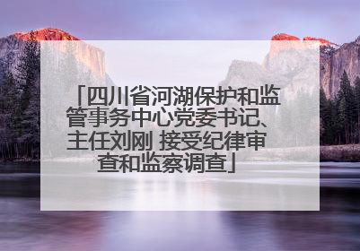 四川省河湖保护和监管事务中心党委书记、主任刘刚 接受纪律审查和监察调查