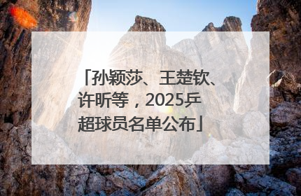 孙颖莎、王楚钦、许昕等，2025乒超球员名单公布