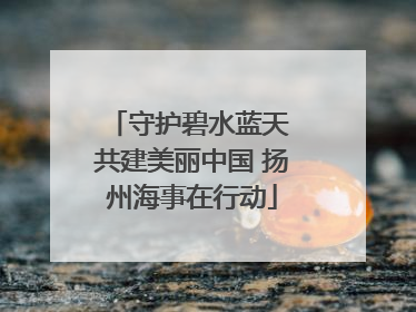 守护碧水蓝天 共建美丽中国 扬州海事在行动