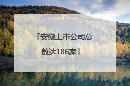 安徽上市公司总数达186家