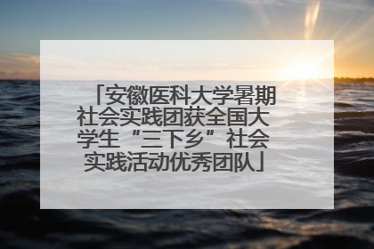 安徽医科大学暑期社会实践团获全国大学生“三下乡”社会实践活动优秀团队