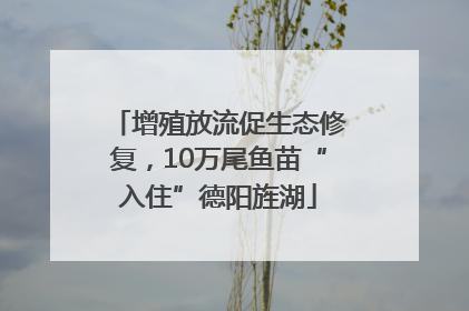 增殖放流促生态修复，10万尾鱼苗“入住”德阳旌湖