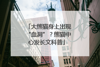 大熊猫身上出现“血洞”？熊猫中心发长文科普