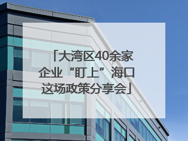 大湾区40余家企业“盯上”海口这场政策分享会