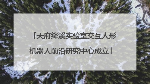 天府绛溪实验室交互人形机器人前沿研究中心成立