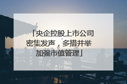 央企控股上市公司密集发声，多措并举加强市值管理