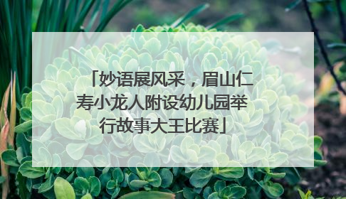 妙语展风采，眉山仁寿小龙人附设幼儿园举行故事大王比赛