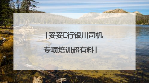 妥妥E行银川司机专项培训超有料