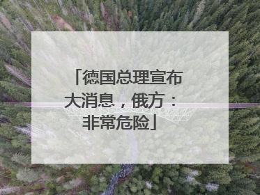 德国总理宣布大消息，俄方：非常危险