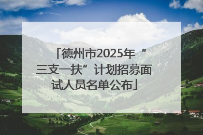 德州市2025年“三支一扶”计划招募面试人员名单公布