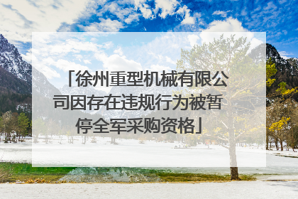 徐州重型机械有限公司因存在违规行为被暂停全军采购资格