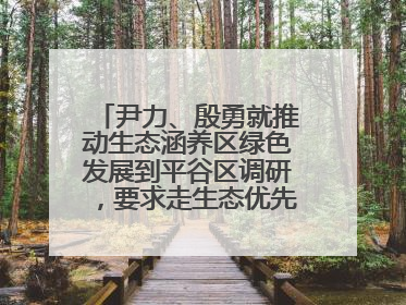 尹力、殷勇就推动生态涵养区绿色发展到平谷区调研，要求走生态优先、绿色低碳的高质量发展之路