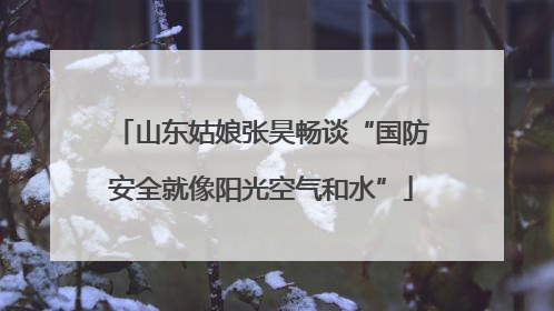 山东姑娘张昊畅谈“国防安全就像阳光空气和水”