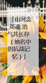 山河念英魂 浩气共长存（地名中的抗战记忆）