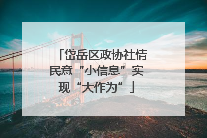 岱岳区政协社情民意“小信息”实现“大作为”