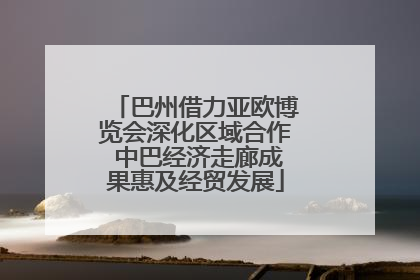 巴州借力亚欧博览会深化区域合作 中巴经济走廊成果惠及经贸发展