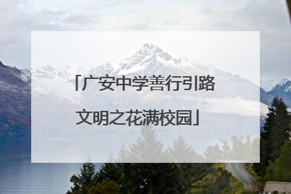 广安中学善行引路 文明之花满校园