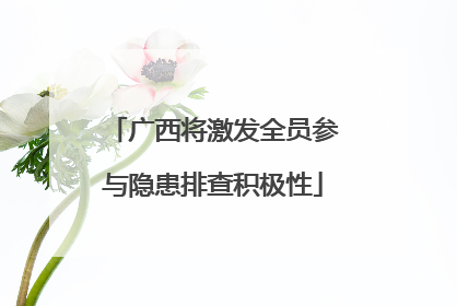 广西将激发全员参与隐患排查积极性