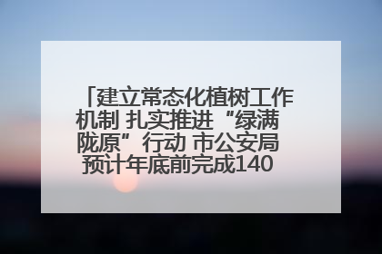 建立常态化植树工作机制 扎实推进“绿满陇原”行动 市公安局预计年底前完成1402亩绿化任务