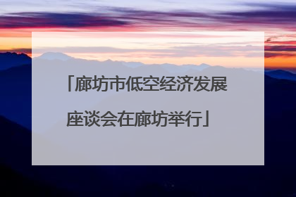 廊坊市低空经济发展座谈会在廊坊举行