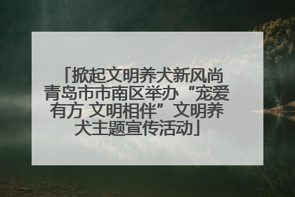 掀起文明养犬新风尚 青岛市市南区举办“宠爱有方 文明相伴”文明养犬主题宣传活动