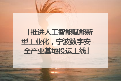 推进人工智能赋能新型工业化，宁波数字安全产业基地投运上线
