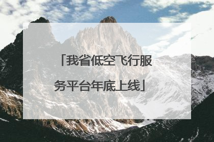 我省低空飞行服务平台年底上线