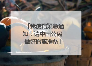 我使馆紧急通知：请中国公民做好撤离准备