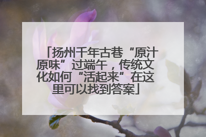 扬州千年古巷“原汁原味”过端午，传统文化如何“活起来”在这里可以找到答案