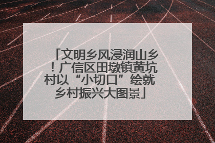 文明乡风浸润山乡！广信区田墩镇黄坑村以“小切口”绘就乡村振兴大图景