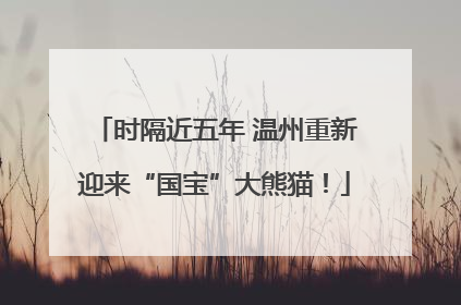 时隔近五年 温州重新迎来“国宝”大熊猫！