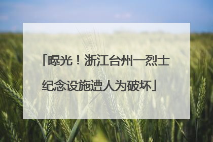 曝光！浙江台州一烈士纪念设施遭人为破坏