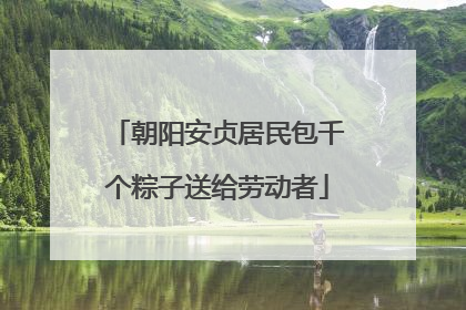 朝阳安贞居民包千个粽子送给劳动者