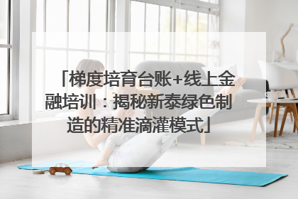 梯度培育台账+线上金融培训：揭秘新泰绿色制造的精准滴灌模式