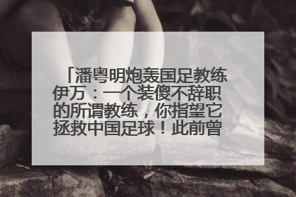 潘粤明炮轰国足教练伊万：一个装傻不辞职的所谓教练，你指望它拯救中国足球！此前曾多次发文评价国足