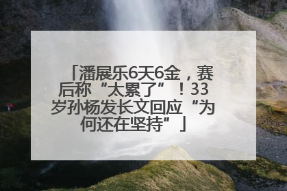 潘展乐6天6金，赛后称“太累了”！33岁孙杨发长文回应“为何还在坚持”