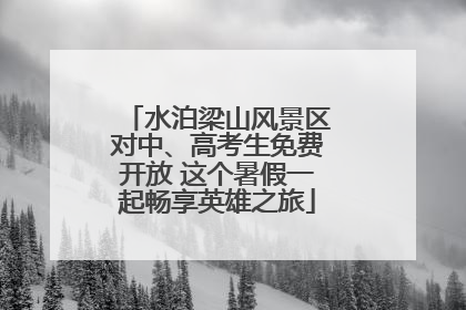 水泊梁山风景区对中、高考生免费开放 这个暑假一起畅享英雄之旅