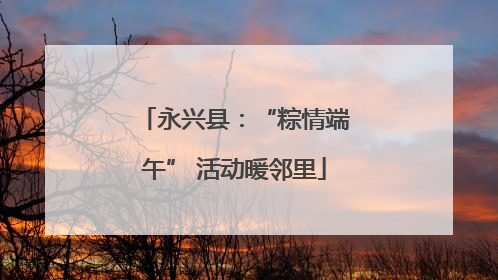 永兴县：“粽情端午” 活动暖邻里
