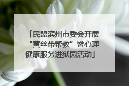 民盟滨州市委会开展“黄丝带帮教”暨心理健康服务进狱园活动