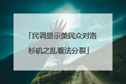 民调显示美民众对洛杉矶之乱看法分裂
