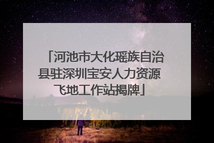 河池市大化瑶族自治县驻深圳宝安人力资源飞地工作站揭牌
