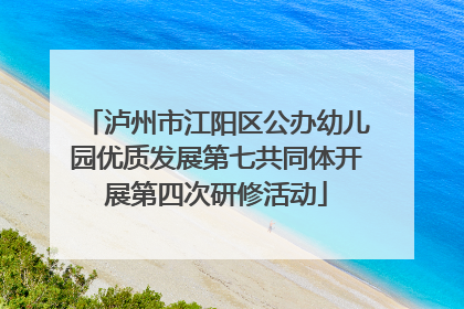 泸州市江阳区公办幼儿园优质发展第七共同体开展第四次研修活动