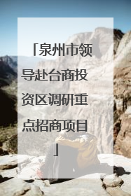 泉州市领导赴台商投资区调研重点招商项目