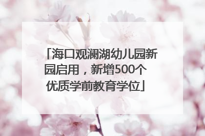 海口观澜湖幼儿园新园启用，新增500个优质学前教育学位